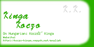 kinga koczo business card